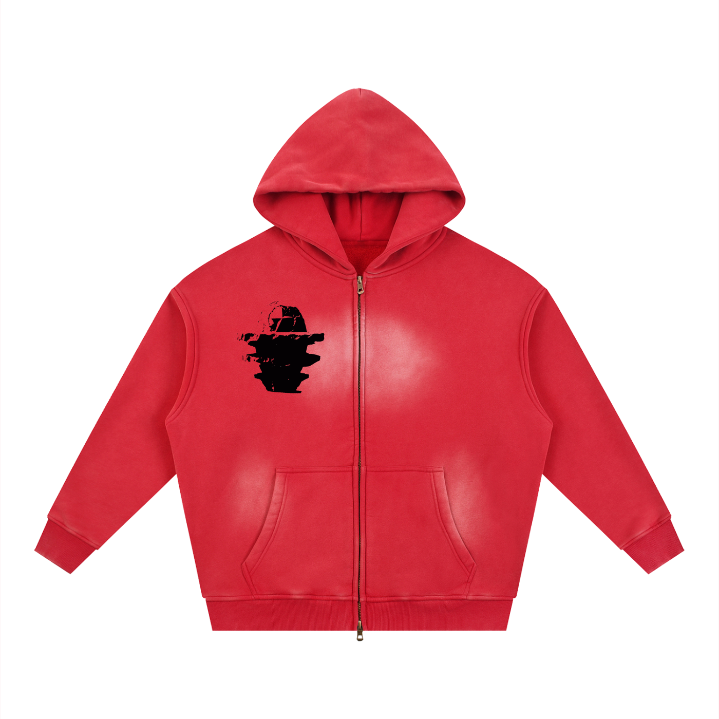 Sunfade Two-way Zipper Boxy Fleece Hoodie