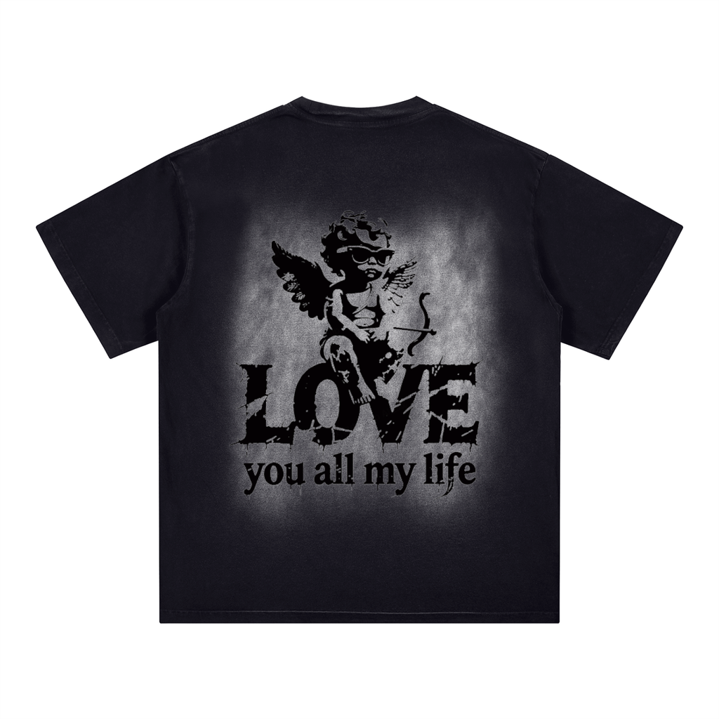 Square Patch Monkey Washed T-Shirt