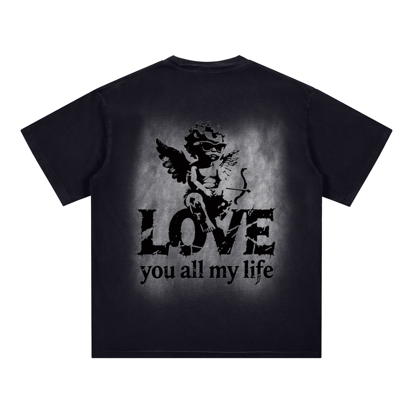Square Patch Monkey Washed T-Shirt